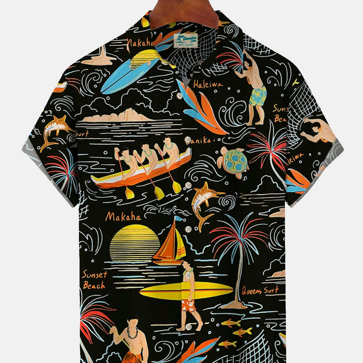 Black Hawaii Series Plant Printed Shirts - Alohadaddy – AlohaDaddy