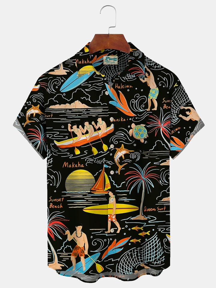 Alohadaddy Hawaii Surf Island Vacation Print Men&