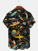 Alohadaddy Hawaii Surf Island Vacation Print Men's Button Pocket Shirt