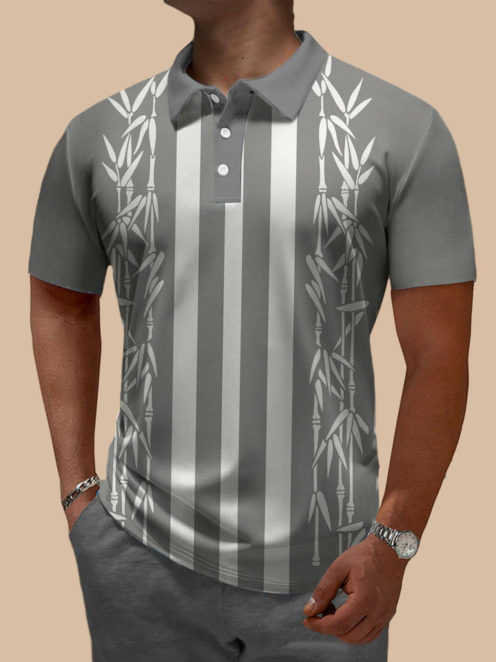 Alohadaddy Retro Bamboo Stripe Contrast Print Men&
