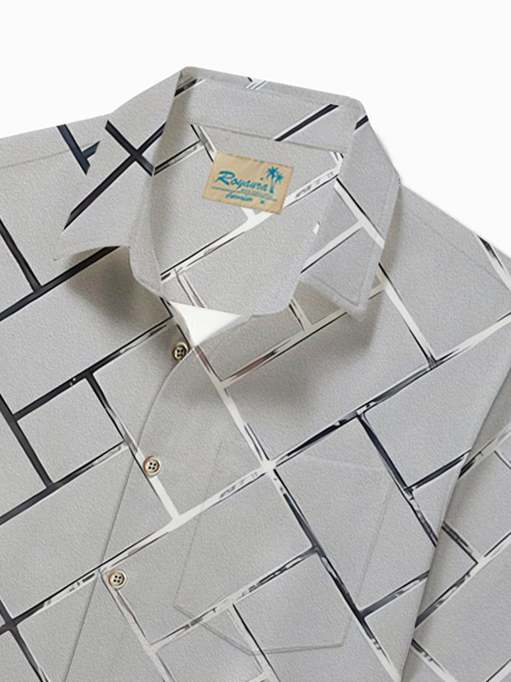 Alohadaddy Retro Geometric 3D Tech Print Men&