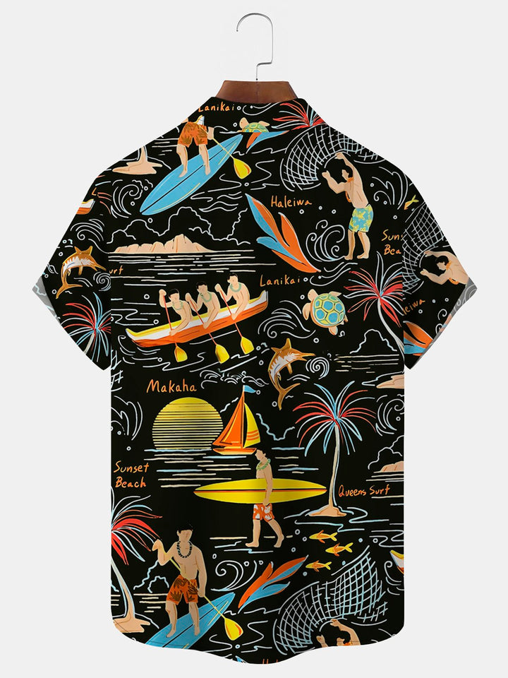 Alohadaddy Hawaii Surf Island Vacation Print Men&