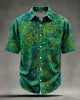 Alohadaddy® Retro Abstract Geometric Gradient Texture Print Short-Sleeve Shirt
