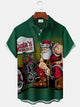 Alohadaddy Christmas Santa Claus Motorcycle Printed Casual Plus Size Shirts