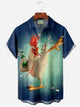 Alohadaddy Vintage Gradient Kung fu Rooster Men's Button Pocket Shirt