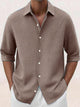 Alohadaddy® Basic solid color printed men's button down long sleeve lapel shirt Big & Tall