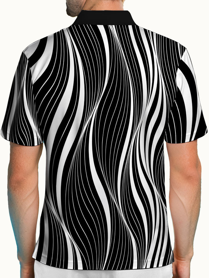 Alohadaddy Retro Creative Art Stripe Print Men&