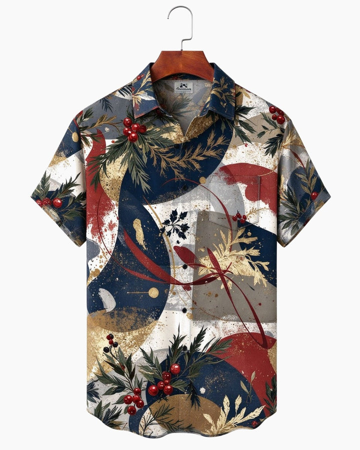 Alohadaddy®Navy Blue Casual Christmas Shirts &amp; Tops