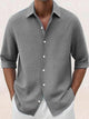Alohadaddy® Basic solid color printed men's button down long sleeve lapel shirt Big & Tall