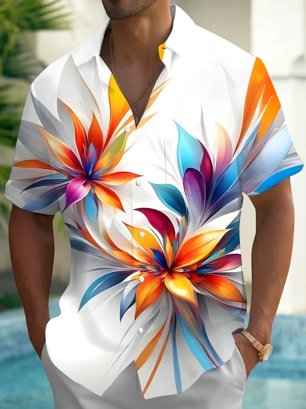 Alohadaddy® Hawaiian Art Floral Print Men&