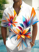 Alohadaddy® Hawaiian Art Floral Print Men's Button Pocket Short Sleeve Shirt Big & Tall