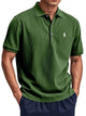 Alohadaddy® Basics Corduroy Logo Print Men's Short Sleeve Polo Shirt Big & Tall