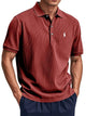 Alohadaddy® Basics Corduroy Logo Print Men's Short Sleeve Polo Shirt Big & Tall