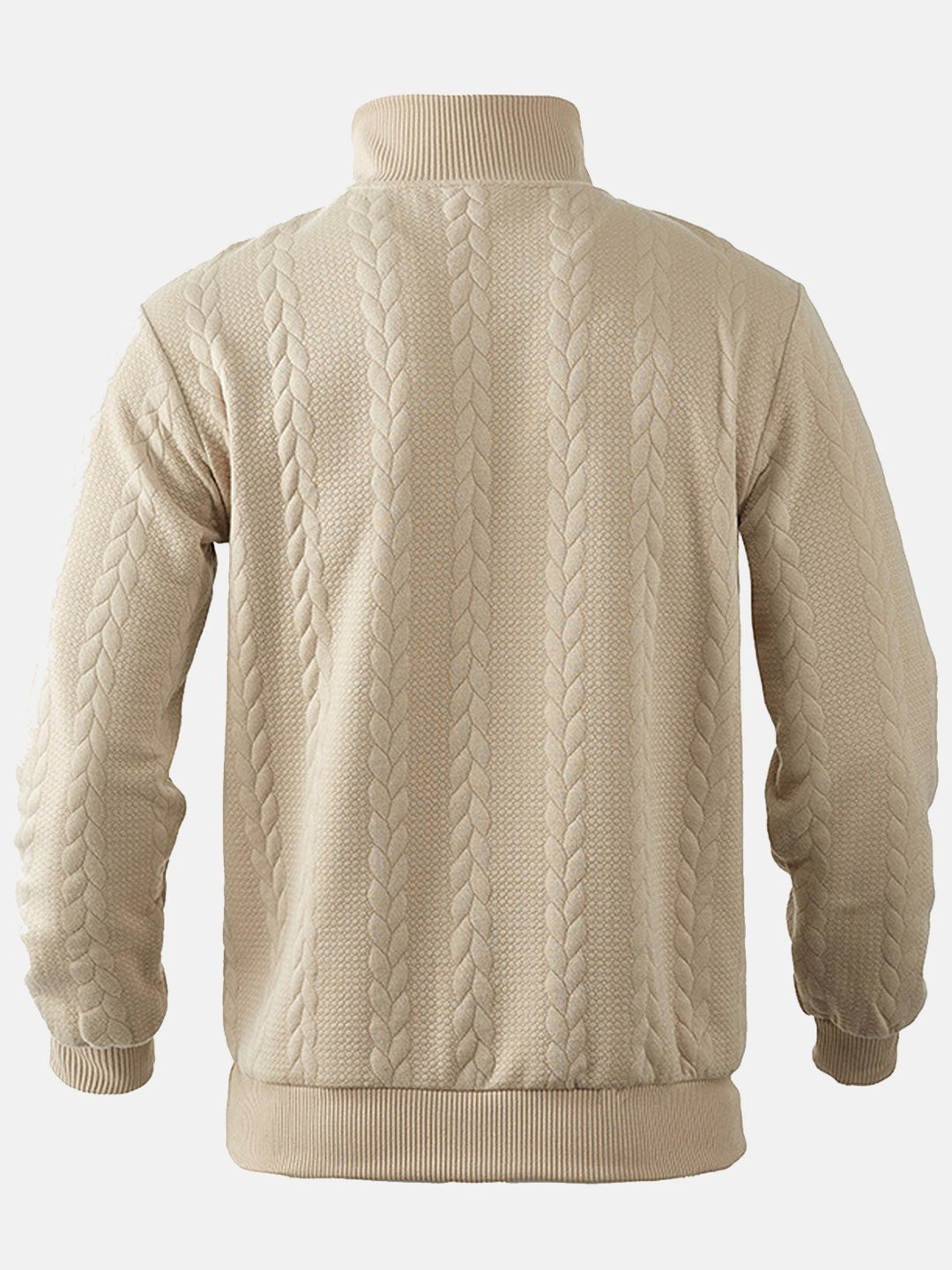 Sudadera de manga larga con cuello alto, media cremallera y diseño de patchwork de jacquard, estilo vintage de Alohadaddy