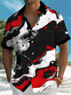 Alohadaddy Retro Gradient Abstract Art Print Men's Button Pocket Short Sleeve Shirt