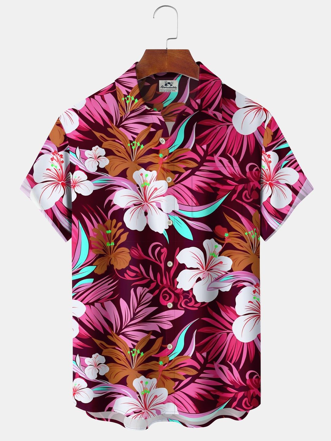 Camisa hawaiana con estampado floral tropical para vacaciones en la playa Alohadaddy