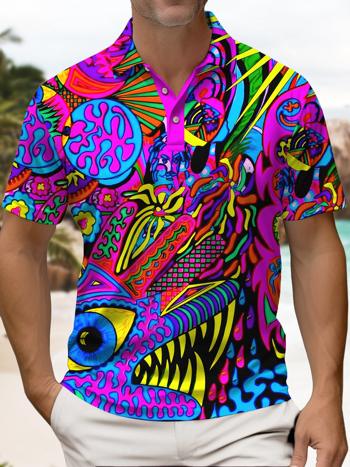 Alohadaddy Vintage Abstract Art Texture Print Chest  Men&
