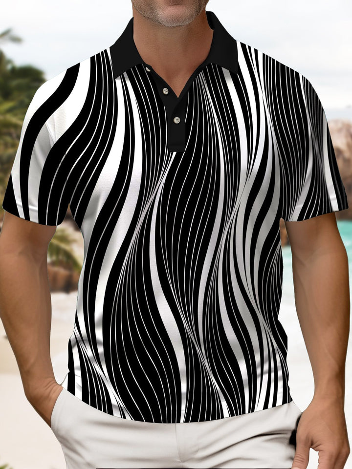 Alohadaddy Retro Creative Art Stripe Print Men&