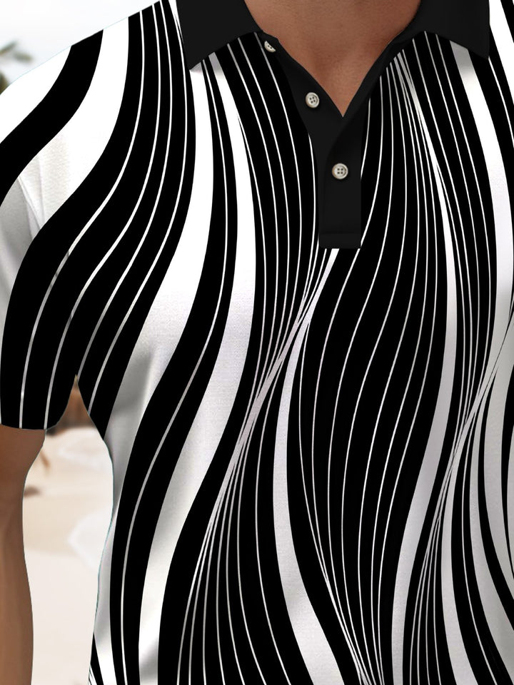 Alohadaddy Retro Creative Art Stripe Print Men&