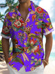 Alohadaddy Hawaiian Vintage Floral Parrot Tropical Leaves Vacation Shirt