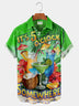 Parrot It’s 5 O’clock Somewhere  Drinking Bird Breast Pocket Hawaiian Shirt Plus Size Vacation Shirt