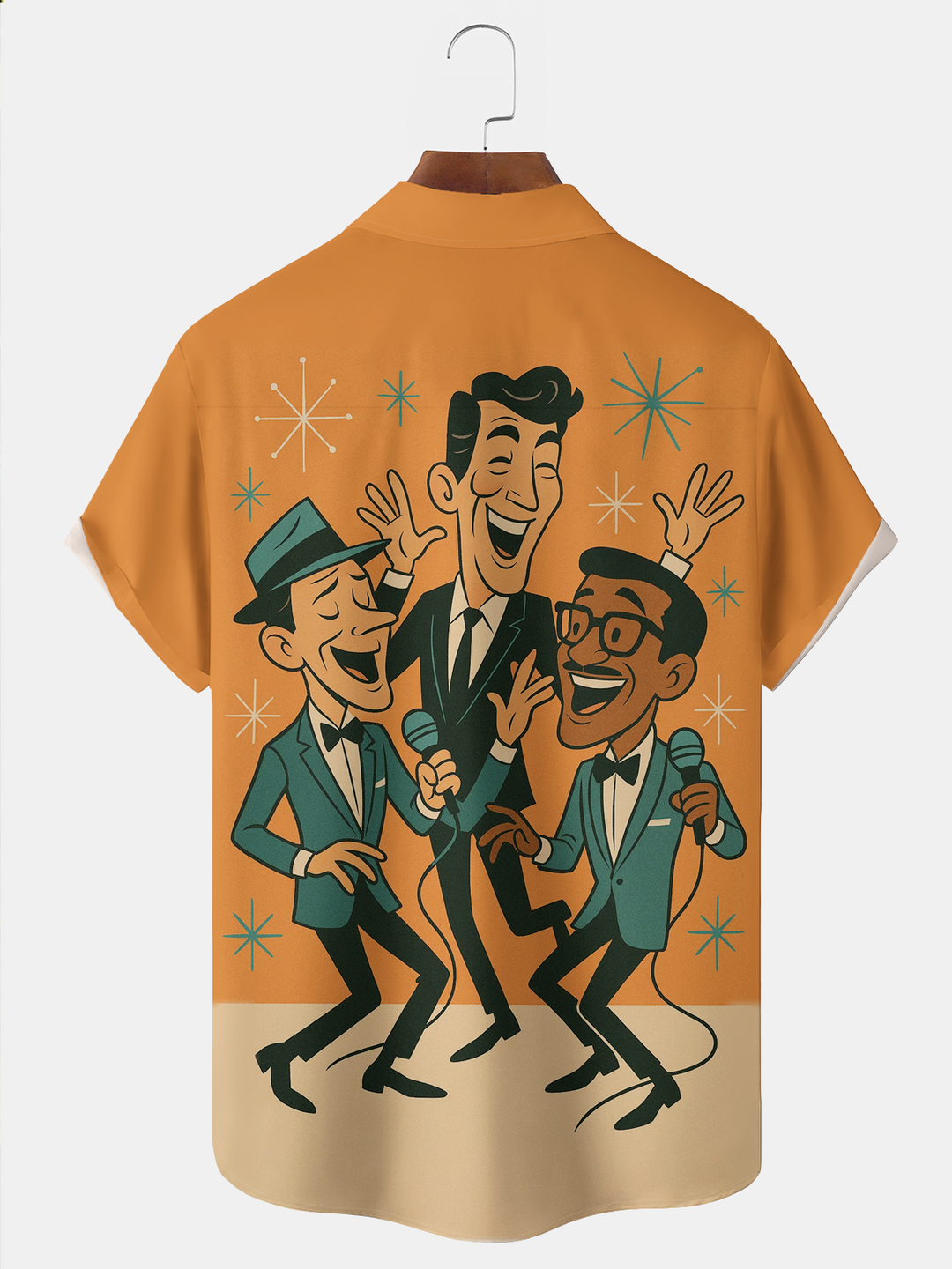 Alohadaddy® Vintage Music Rat Pack Graphic Print Men&