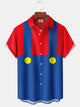 Alohadaddy Super Mario Pattern Cartoon Cotton-Blend Short Sleeve Plus Size Shirts