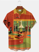 Alohadaddy® Retro 1950s Mid-century Atomic Age Geometric Graphic Print Men's Button Pocket Short Sleeve Shirt Big & Tall