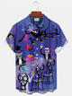 Alohadaddy® Retro 1950s Mid-century Atomic Age Geometric Graphic Print Men's Button Pocket Short Sleeve Shirt Big & Tall