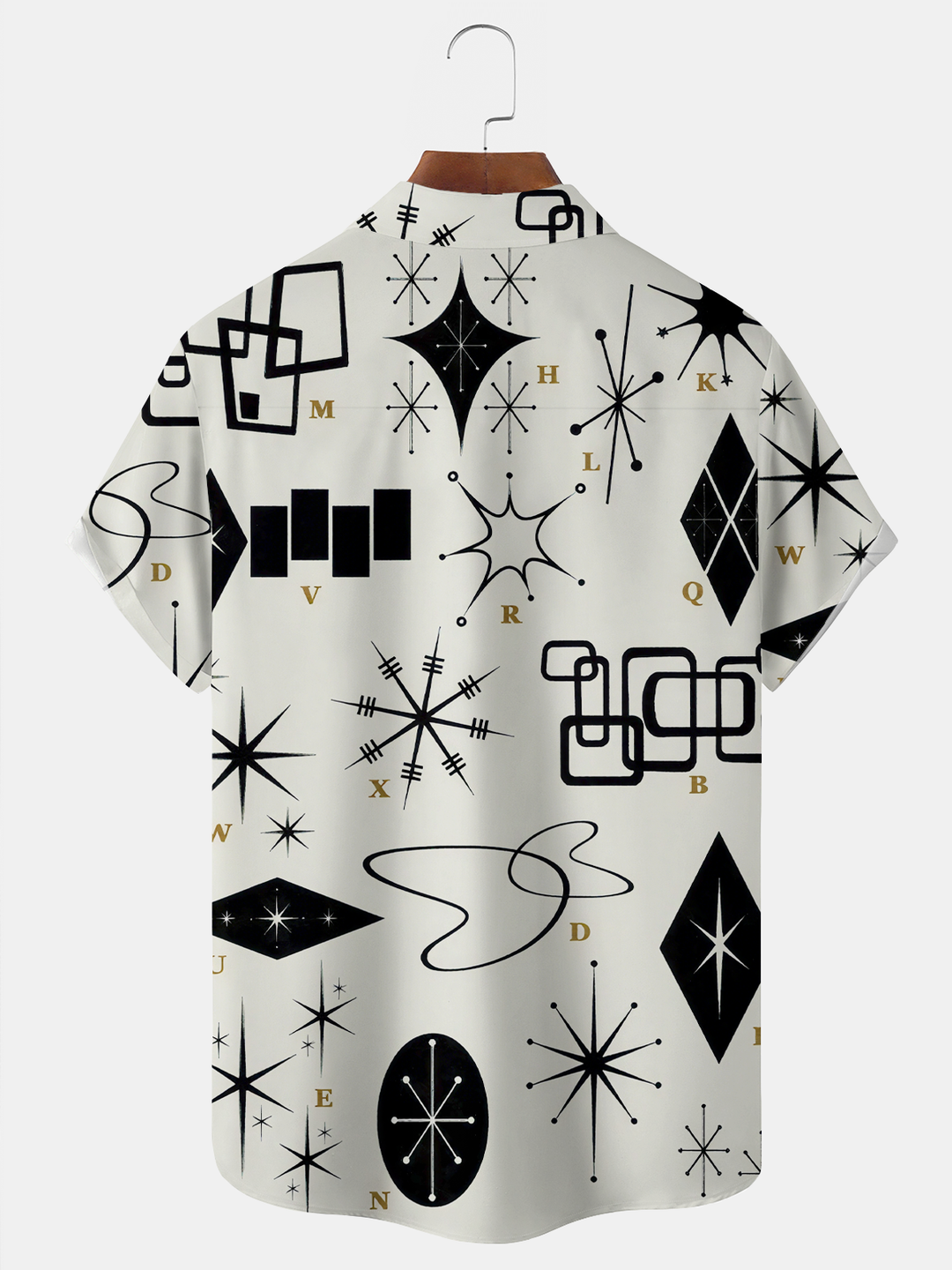 Royaura® Retro 1950s Mid-century Atomic Age Geometric Graphic Print Men&