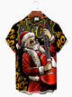 Alohadaddy Red Music Christmas Santa Claus Guitar Casual Plus Size Shirts