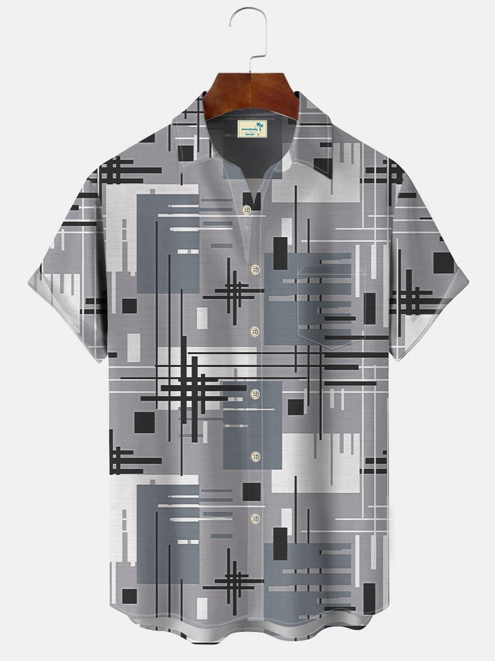 Alohadaddy Retro Geometric Lines Mid-Century 60s Retro Shirt