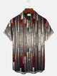Alohadaddy Retro Geometric Texture 3D Print Men's Button Pocket Short Sleeve Shirt Big & Tall