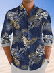 Alohadaddy Men's Hawaiian Resort Tropical Floral Gold Beach Aloha Long Sleeve Shirt