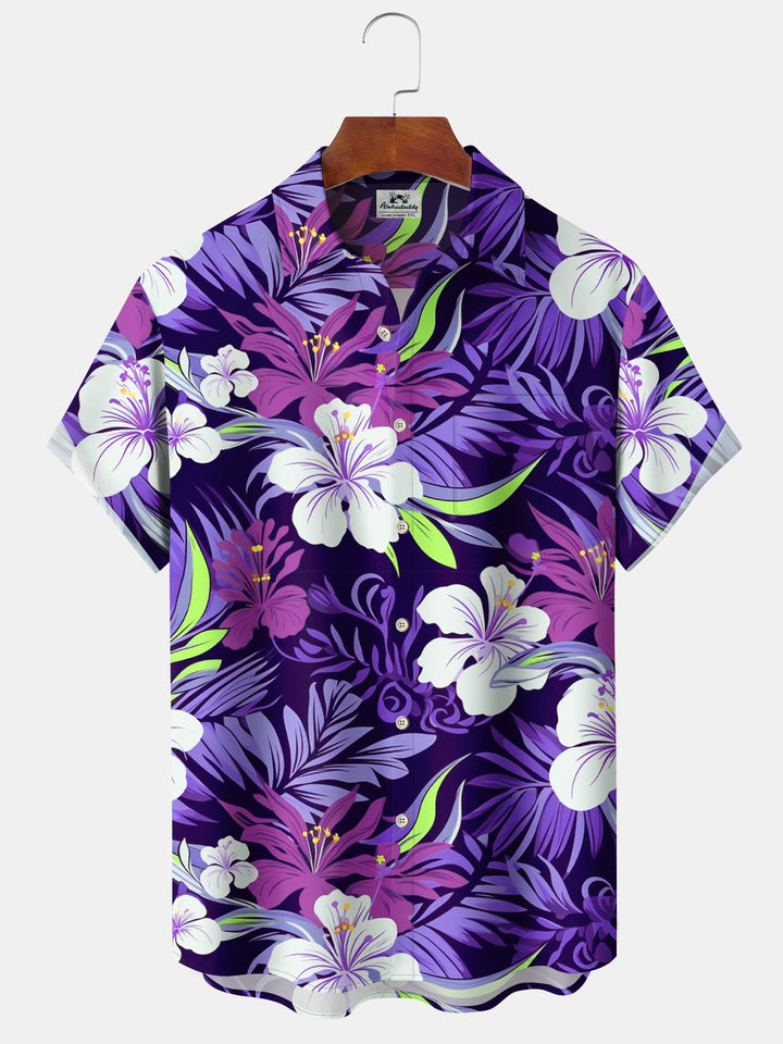 Camisa hawaiana con estampado floral tropical para vacaciones en la playa Alohadaddy