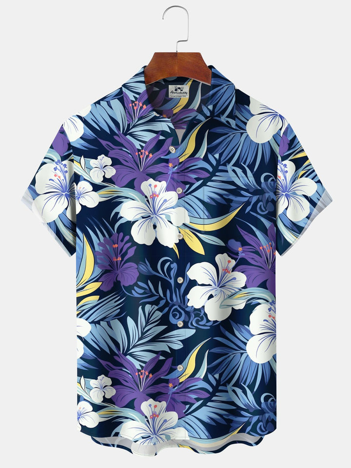Camisa hawaiana con estampado floral tropical para vacaciones en la playa Alohadaddy