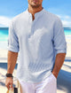 Alohadaddy Hawaiian Seersucker Cardigan Men's Button Down Long Sleeve Plus Size Shirt