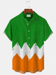 Alohadaddy St. Patrick's Holiday Men's Vintage Shirt Fun Cartoon Pocket Camp Shirt Big Tall