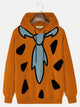 Sudadera con capucha de hombre Alohadaddy de los años 50 con estampado retro de dibujos animados en color naranja y bolsillo, elástica, de talla grande, con arte divertido