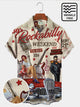 60s Retro Casual Men's Hawaiian Rockabilly Shirt Oversized Stretch Music Car Aloha Shirts