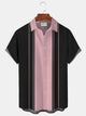 Alohadaddy 50's Men's Retro Bowling Shirts Contrast Color Stretch Big Size Aloha Shirts