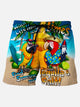 Alohadaddy Blue Parrot Pockets Hawaii Series Pants
