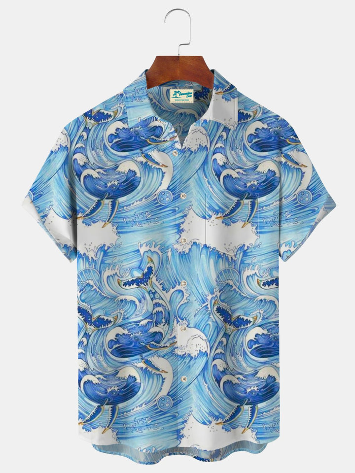 Alohadaddy Nautical Whale Print Beach Men&