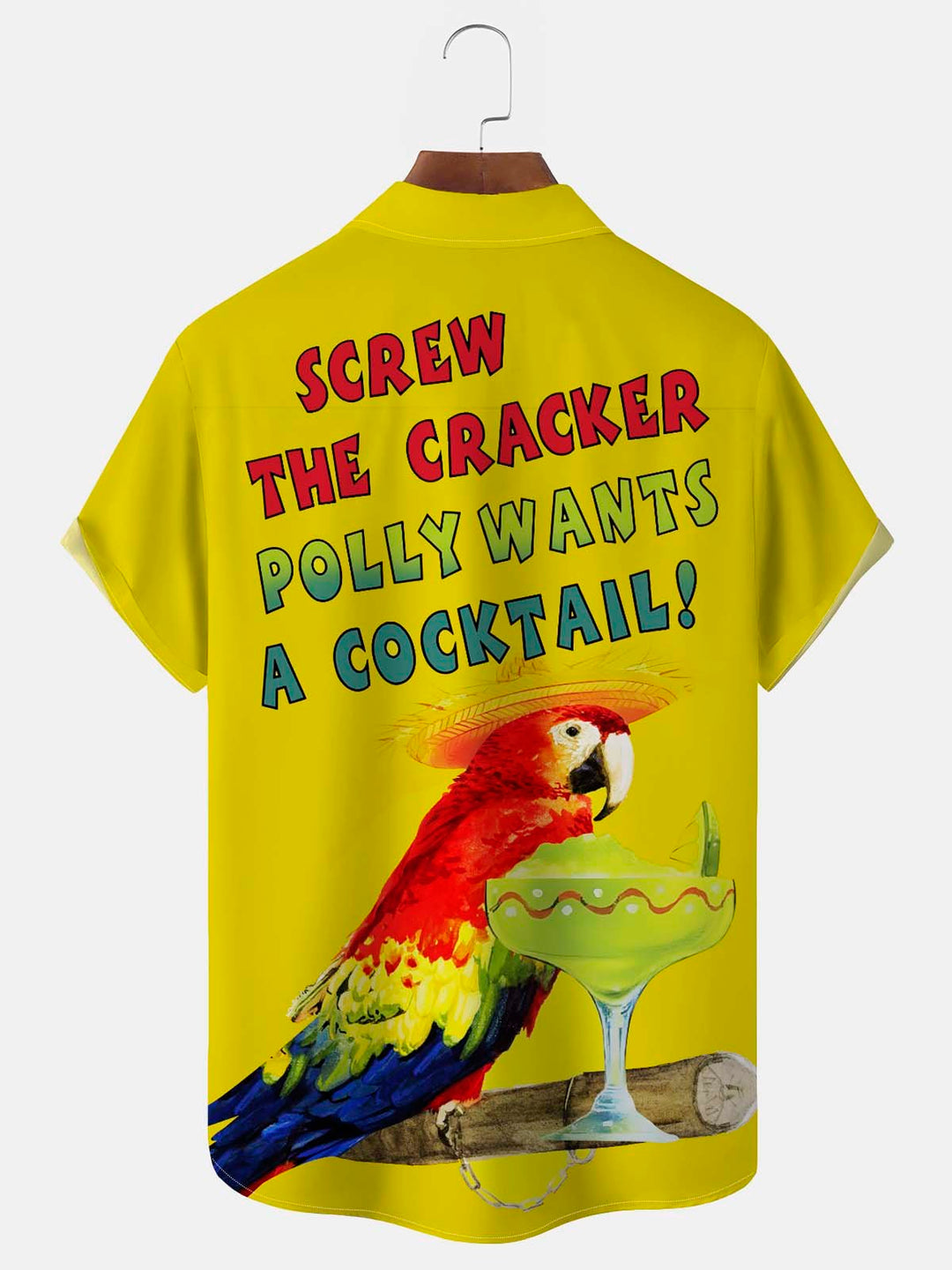 Camisas hawaianas amarillas de vacaciones en la playa Alohadaddy para hombre Camisas abotonadas con bolsillo de secado rápido elásticas Parrot 5 O&