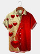 Valentine's Day Heart Pocket Hawaiian Shirt Oversized Vacation Shirt