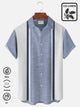 Alohadaddy 50's Beach Vacation Men's Oxford Bowling Shirts Cotton Linen Blend Striped Camp Shirts