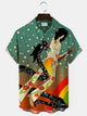Camiseta hawaiana elástica con bolsillo y dibujo animado retro de los años 50 de Alohadaddy