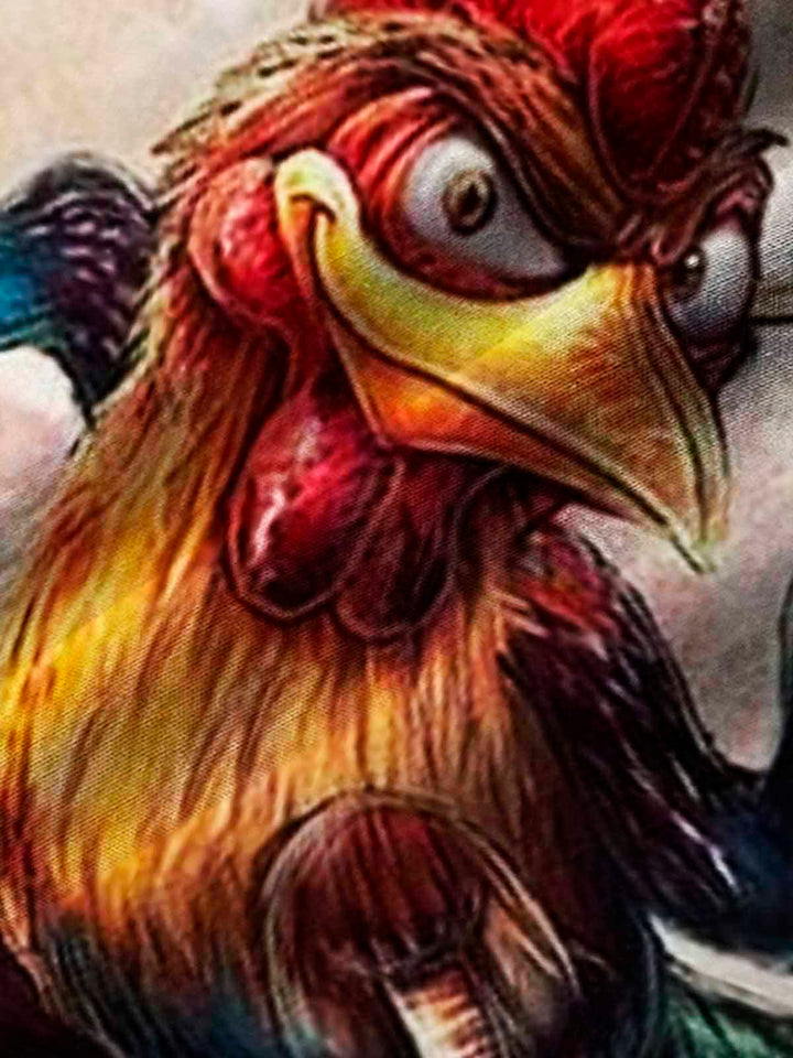 Alohadaddy Vintage 50’s Fun Cartoon Kung Fu Rooster Men&