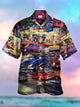 Casual Beach 50s Retro Car Hawaiian Shirt Oversized Vacation Aloha Shirt