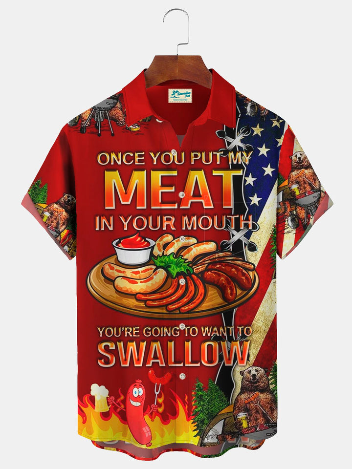 Camisa hawaiana de vacaciones de gran tamaño Alohadaddy Una vez que pones mi carne en tu boca